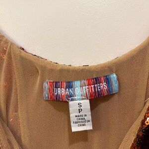 urban outfitters orange sequin mini dress